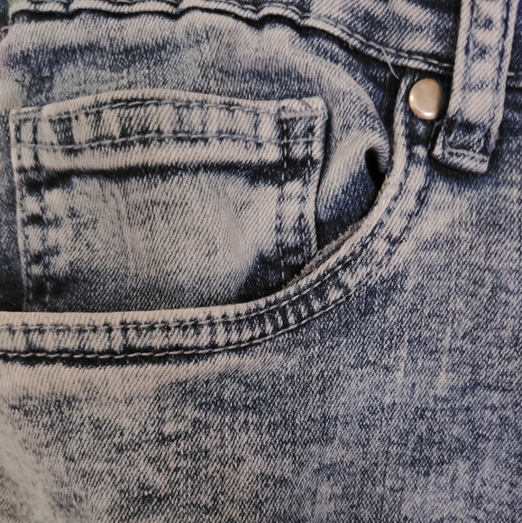 Hustle Skinny Super Stretch Distressed Denim Jeans Sz 34 - Picture 6 of 9